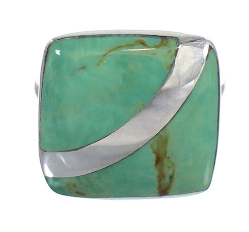 Genuine Sterling Silver Turquoise Jewelry Ring Size 8-1/2 RX88660